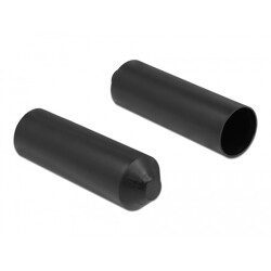 Zatyczki podklejane od wewnątrz 80 x 25 mm 2 szt. czarne Delock 19841