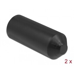 Zatyczki podklejane od wewnątrz 90 x 30 mm 2 szt. czarne Delock 19860