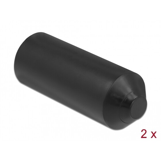 Zatyczki podklejane od wewnątrz 90 x 30 mm 2 szt. czarne Delock 19860