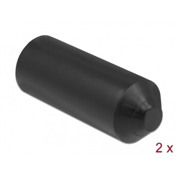 Zatyczki podklejane od wewnątrz 90 x 30 mm 2 szt. czarne Delock 19860