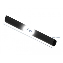 Rurka termokurczliwa 4:1 1 m x 4 mm czarna Delock 19998