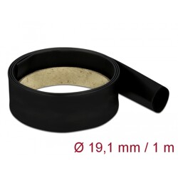 Rurka termokurczliwa 4:1 1 m x 19,1 mm czarna Delock 20662