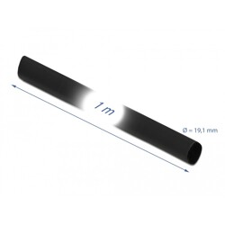Rurka termokurczliwa 4:1 1 m x 19,1 mm czarna Delock 20662