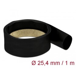 Rurka termokurczliwa 4:1 1 m x 25,4 mm czarna Delock 20663