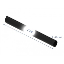 Rurka termokurczliwa 4:1 1 m x 25,4 mm czarna Delock 20663