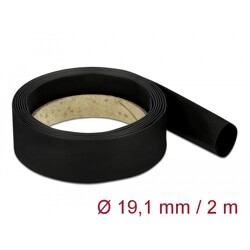 Rurka termokurczliwa 4:1 2 m x 19,1 mm czarna Delock 20669