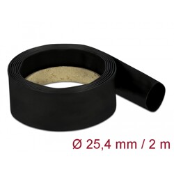 Rurka termokurczliwa 4:1 2 m x 25,4 mm czarna Delock 20670