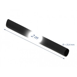 Rurka termokurczliwa 4:1 2 m x 25,4 mm czarna Delock 20670