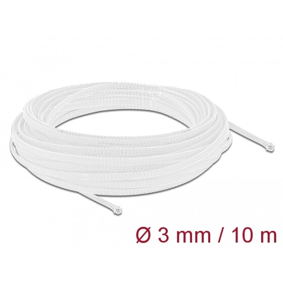 Koszulka pleciona rozciągana 10 m x 3 mm biały Delock 20692