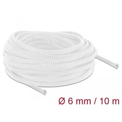 Koszulka pleciona rozciągana 10 m x 6 mm biały Delock 20693