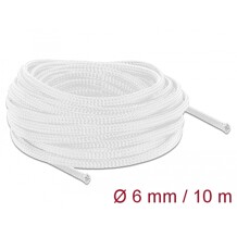 Koszulka pleciona rozciągana 10 m x 6 mm biały Delock 20693