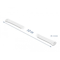 Koszulka pleciona rozciągana 10 m x 6 mm biały Delock 20693 Koszulka pleciona rozciągana 10 m x 6 mm biały Delock 20693