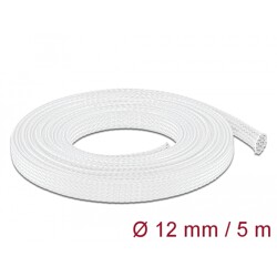 Koszulka pleciona rozciągana 5 m x 12 mm biały Delock 20694