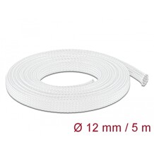 Koszulka pleciona rozciągana 5 m x 12 mm biały Delock 20694