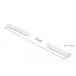 Koszulka pleciona rozciągana 5 m x 12 mm biały Delock 20694 Koszulka pleciona rozciągana 5 m x 12 mm biały Delock 20694