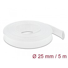 Koszulka pleciona rozciągana 5 m x 25 mm biały Delock 20696