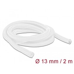 Koszulka pleciona rozciągana 2 m x 13 mm biały Delock 20698