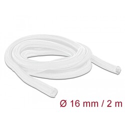 Koszulka pleciona rozciągana 2 m x 16 mm biały Delock 20699