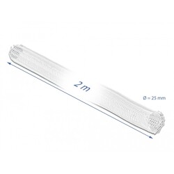 Koszulka pleciona rozciągana 2 m x 25 mm biały Delock 20701 Koszulka pleciona rozciągana 2 m x 25 mm biały Delock 20701