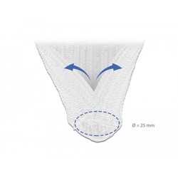 Koszulka pleciona rozciągana 2 m x 25 mm biały Delock 20701 Koszulka pleciona rozciągana 2 m x 25 mm biały Delock 20701