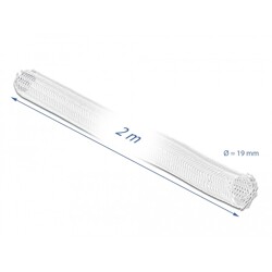 Koszulka pleciona z zapięciem haczyk-pętelka 2 m x 19 mm biały Delock 20702 Koszulka pleciona z zapięciem haczyk-pętelka 2 m x 19 mm biały Delock 20702