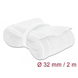 Koszulka pleciona z zapięciem haczyk-pętelka 2 m x 32 mm biały Delock 20703
