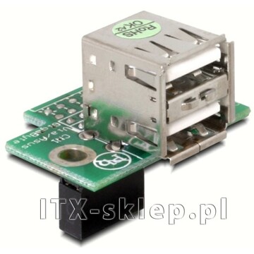 Gniazdo wewnętrzne USB żeńskie  2x USB żeńskie (górne) (odwrotny kierunek)