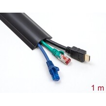 Korytko kablowe 70 x 20 mm długość 1 m czarne Delock 20711