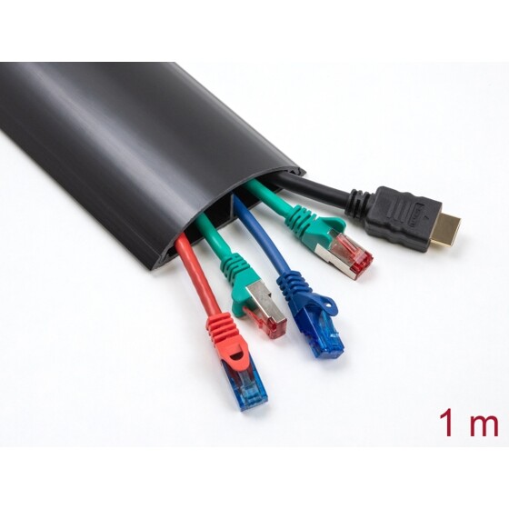 Korytko kablowe 89 x 21 mm długość 1 m czarne Delock 20712