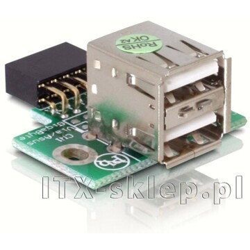 Gniazdo wewnętrzne USB żeńskie  2x USB żeńskie (górne) 1