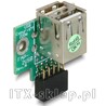 Gniazdo wewnętrzne USB żeńskie  2x USB żeńskie (górne) 1