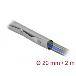 Rękaw kablowy z zatrzaskami 2 m x 20 mm szary/czarny Delock 20726