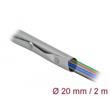 Rękaw kablowy z zatrzaskami 2 m x 20 mm szary/czarny Delock 20726