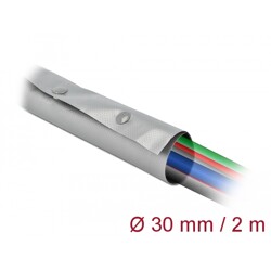 Rękaw kablowy z zatrzaskami 2 m x 30 mm szary/czarny Delock 20727