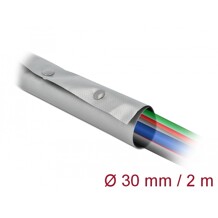 Rękaw kablowy z zatrzaskami 2 m x 30 mm szary/czarny Delock 20727