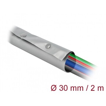 Rękaw kablowy z zatrzaskami 2 m x 30 mm szary/czarny Delock 20727