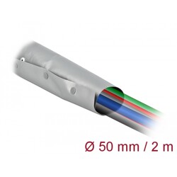 Rękaw kablowy z zatrzaskami 2 m x 50 mm szary/czarny Delock 20728