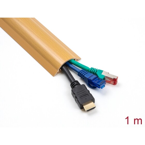 Samoprzylepna listwa kablowa 30 x 11 mm długość 1 m drewno Delock 20730