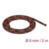 Koszulka pleciona rozciągana 2 m x 6 mm czarno-czerwona Delock 20738