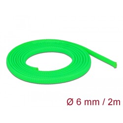 Koszulka pleciona rozciągana 2 m x 6 mm zielona Delock 20739