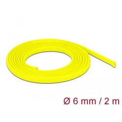 Koszulka pleciona rozciągana 2 m x 6 mm żółta Delock 20740