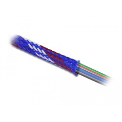 Koszulka pleciona rozciągana 2 m x 6 mm niebiesko-czerwono-biała Delock 20741 Koszulka pleciona rozciągana 2 m x 6 mm niebiesko-czerwono-biała Delock 20741