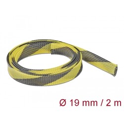 Koszulka pleciona rozciągana 2 m x 19 mm czarno-żółta Delock 20742