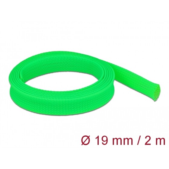 Koszulka pleciona rozciągana 2 m x 19 mm zielona Delock 20744