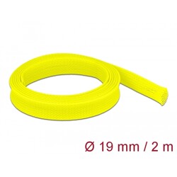 Koszulka pleciona rozciągana 2 m x 19 mm żółta Delock 20745