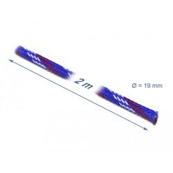 Koszulka pleciona rozciągana 2 m x 19 mm niebiesko-czerwono-biała Delock 20746 Koszulka pleciona rozciągana 2 m x 19 mm niebiesko-czerwono-biała Delock 20746