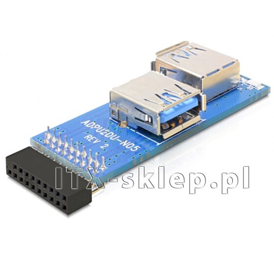 Gniazdo wewnętrzne USB 3.0 - 2x USB 3.0 lewe / prawe