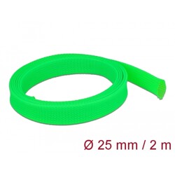 Koszulka pleciona rozciągana 2 m x 25 mm zielona Delock 20749