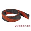 Koszulka pleciona rozciągana 2 m x 38 mm czarno-czerwona Delock 20753