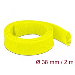 Koszulka pleciona rozciągana 2 m x 38 mm żółta Delock 20755